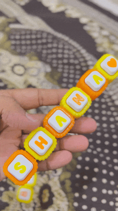 Custom Name 3D Printed Clicker Bead Keychain view 5