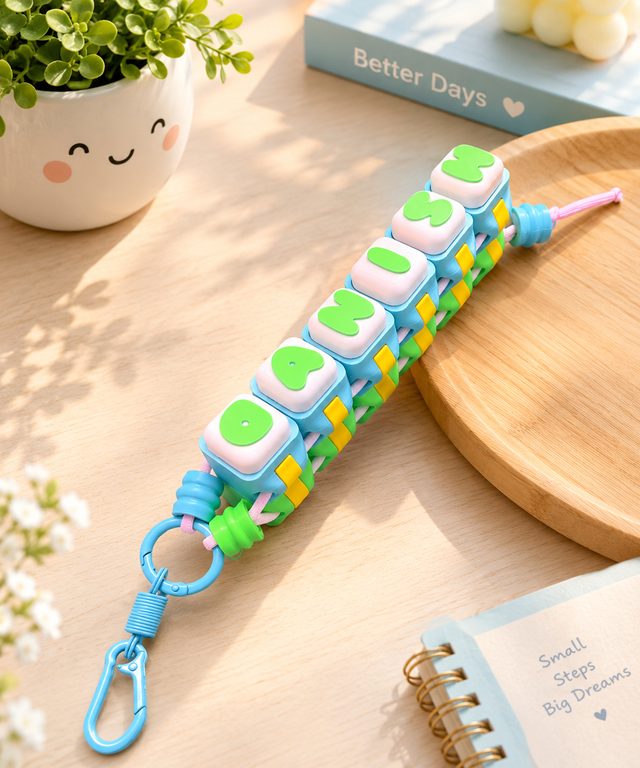 Personalized Name Keychain – Double-Sided Fidget Clicker Charm