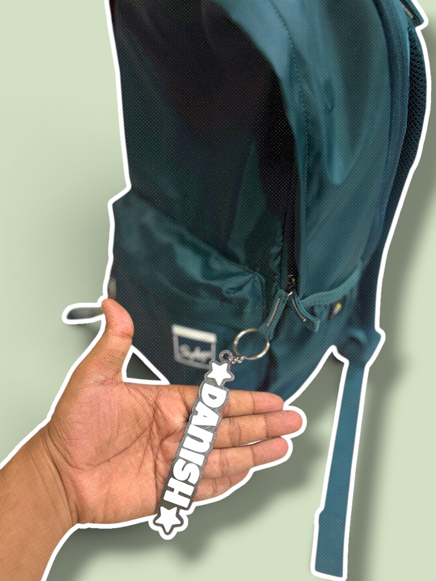 Custom 3D-Printed Your Name Keychain view 2